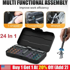 24 In 1 Home Repairs Multi Bit Magnetic Screwdriver Set Multifunctional Toolbox 