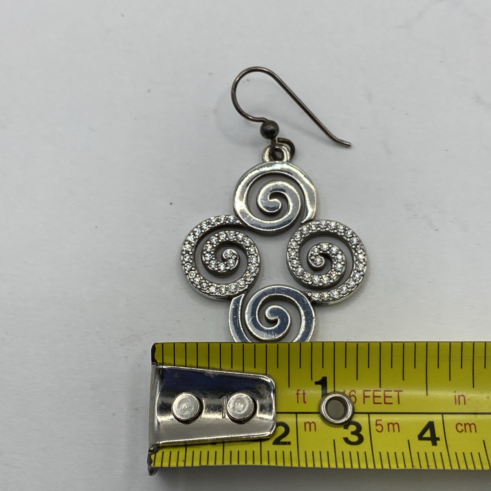 Brighton Dangle Post Earrings Silver Scroll Earri… - image 3