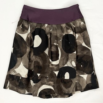 Mng Suit A-line Skirt Size 4 Brown Purple Geometric Print Elegant Office Party