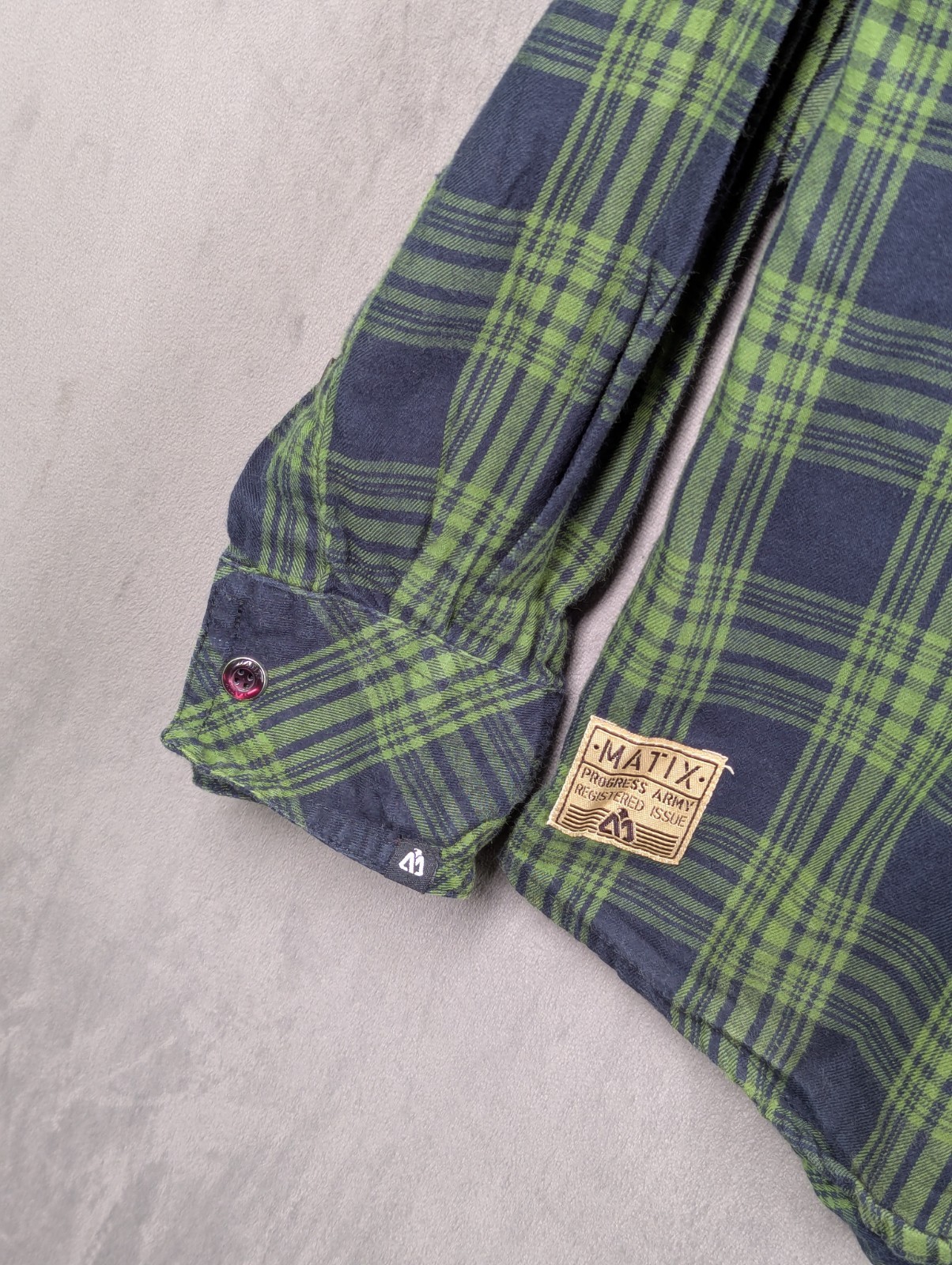 Matix Men's Flannel Plaid Snap Up Shirt Size Medium Progress Army Long Sleeve image 3