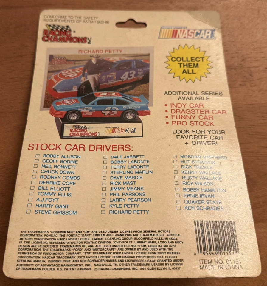1991 Racing Champions 1:64 NASCAR #42 Kyle Petty Mellow Yellow - Image 3 of 4