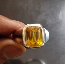 Certified Natural Yellow Sapphire 925 Starling Silver Handmade Astrological Ring