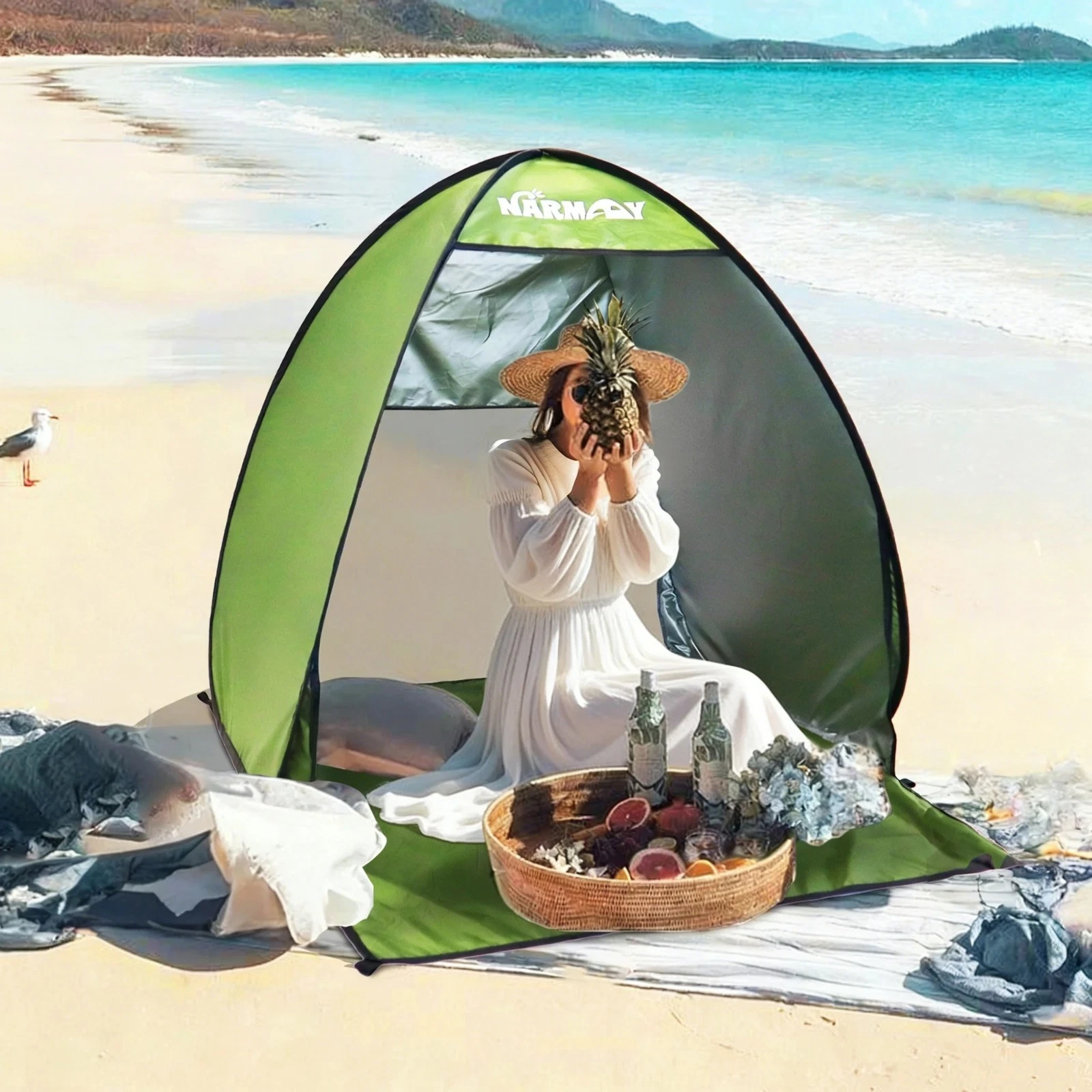 UV-Resistant Pop-Up Beach Tent - Waterproof Sun Shade for Camping