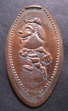 New York Mets Baseball Team MR. MET Running On An Elongated Penny