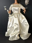 Vintage 1960s Barbie Clone or Handmade Wedding Dress – Satin Gown w/ Flowers