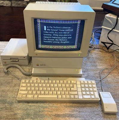 Apple IIGS ROM 03 Computer System Monitor 5.25 Drive Keyboard Mouse Tested Clean