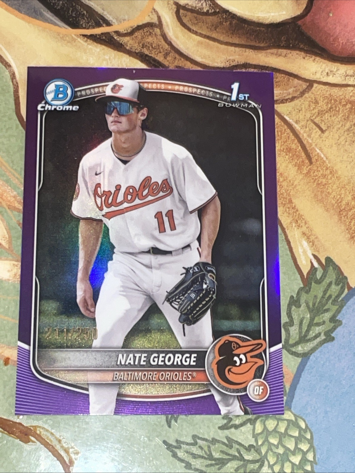 2025 Bowman Chrome Nate George Prospect 1st True Purple Refractor /250 - Orioles