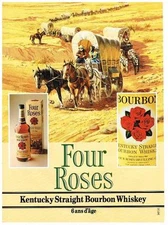 ADVERTISING 1982 FOUR ROSES kentucky straight Bourbon whiskey