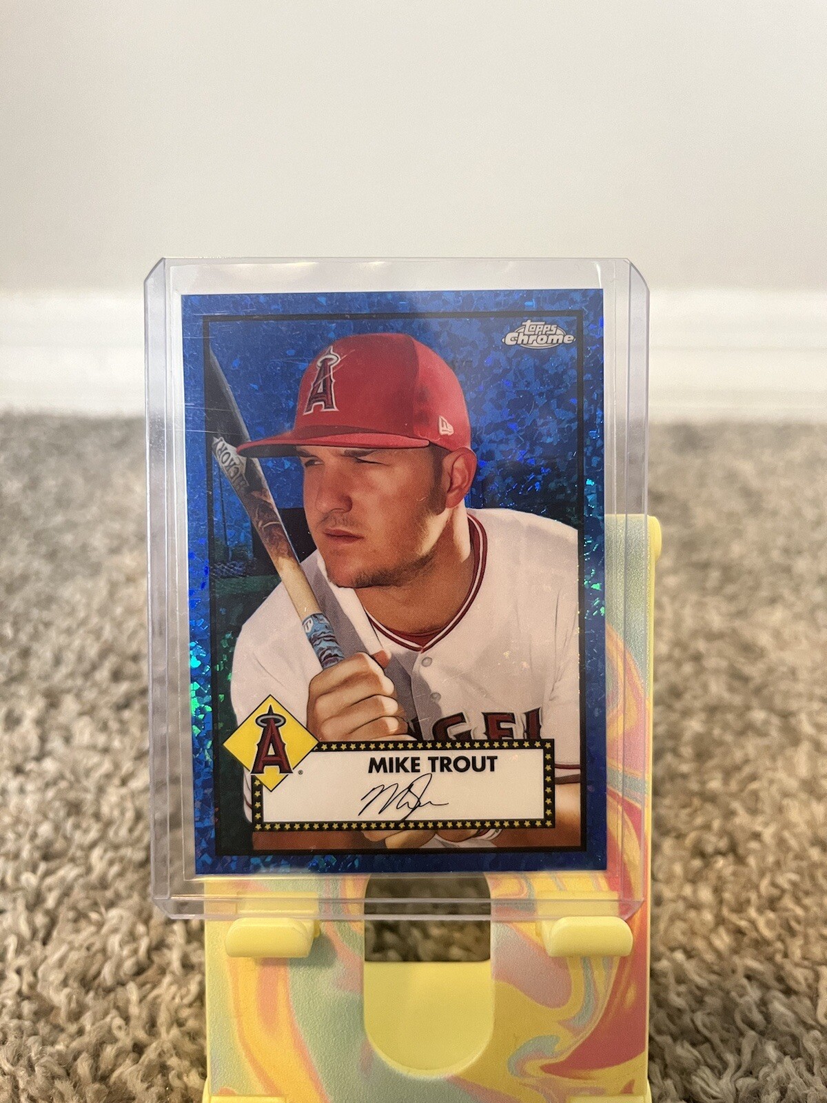 2021 Topps Chrome Platinum Anniversary Mike Trout Blue Mini Diamond /199