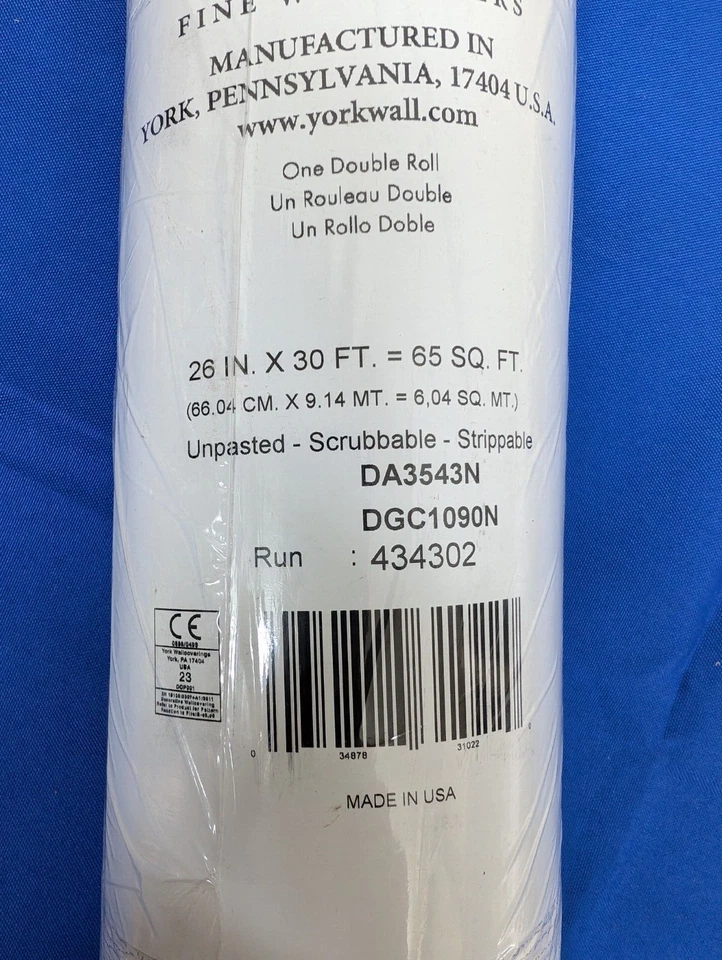 Papel pintado 4 rollos de Yorkwall DA3543N cristal 26" x 30' 65 pies cuadrados Foto 4 de 4