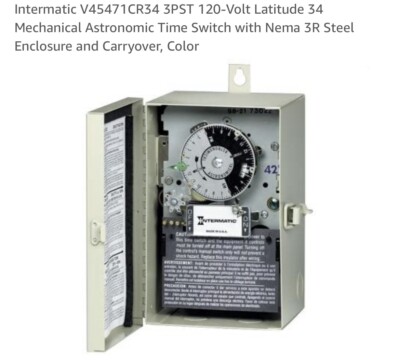 (C) Intermatic Astronomic V45471CR34 24HR Astronomic Time Switch 3PST 40A 120V 