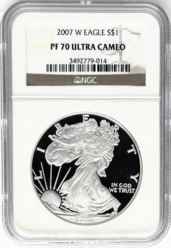 2007 W PROOF SILVER EAGLE NGC PF70 CLASSIC BROWN LABEL