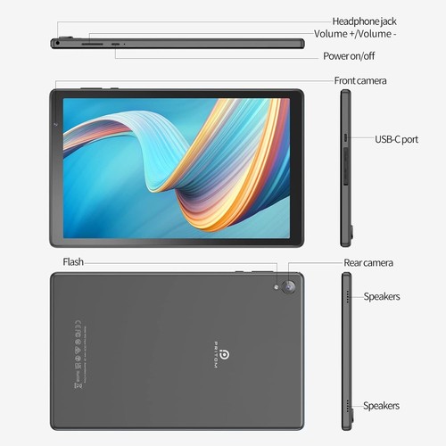 Pritom TAB 10 Lite M10 Android Tablet 32GB Android 12 - Gray - Screen 10.1 inch - Bild 9 von 10