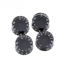 Musiclily Pro 4Pcs Black Left Handed Inch Control Knob For USA Les Paul Guitar