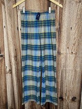 Eddie Bauer Kids Youth Boy  s Lounge Fleece Pants Size L 14/16 Gray Blue Plaid