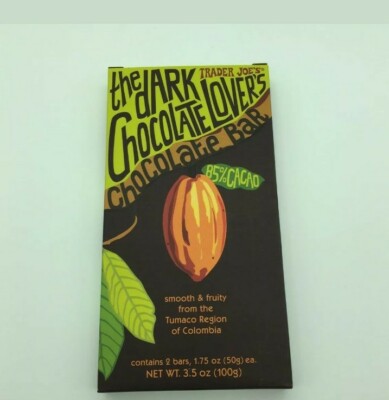 2 Pack Trader Joe's DARK CHOCOLATE LOVERS Chocolate Bars | eBay