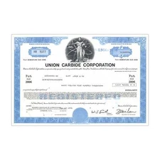Union Carbide Corp. Bond Certificate // Value Varies // Blue // 1970s