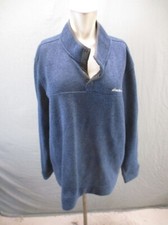 Eddie Bauer Size 2XL Mens Blue 1/2 Snap Stand Collar Knit Athletic Pullover 378
