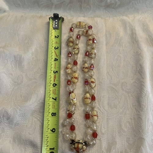 Collana e Orecchini Vintage Arancione Made In Japan - Foto 6 di 7