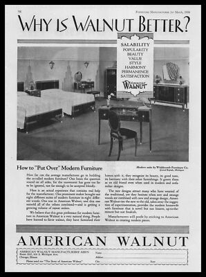 1930 American Walnut Mfg. Widdicomb Furniture Co. Grand Rapids MI Photo Print Ad