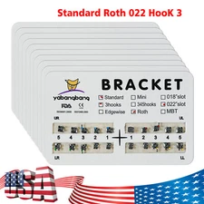 10-200 Packs Dental Orthodontic Brackets Brace Standard Roth.022 Hook 3