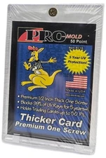 Pro-Mold Deluxe 1/2 Inch Lucite Premium 1-Screw Card Holder 50pt Thicker Size
