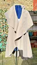 Maria's Boutique Stone Sleeveless Wool Rich Lagenlook Coat Size Medium 12-14?