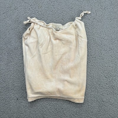 Express Tricot Womens Beige Tank Top Sleeveless Spaghetti Strap Size M