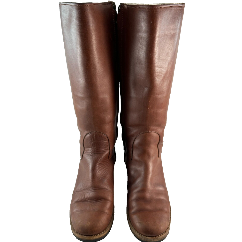 UGG Australia Tall Knee High Dark Brown Zippered Leather Riding Boots Sz. 7 US