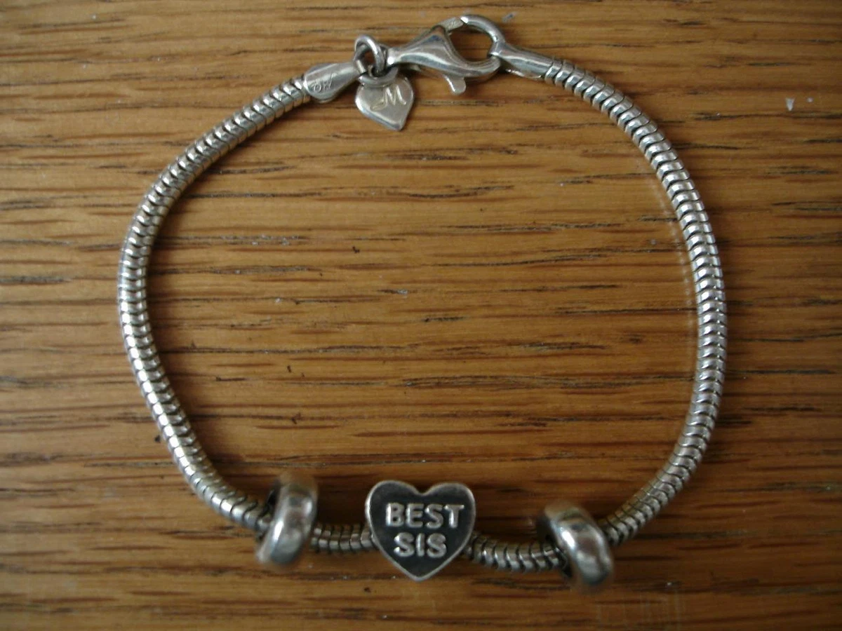 KAY JEWELERS CHARMED MEMORIES BEST SIS SISTER BRACELET 7