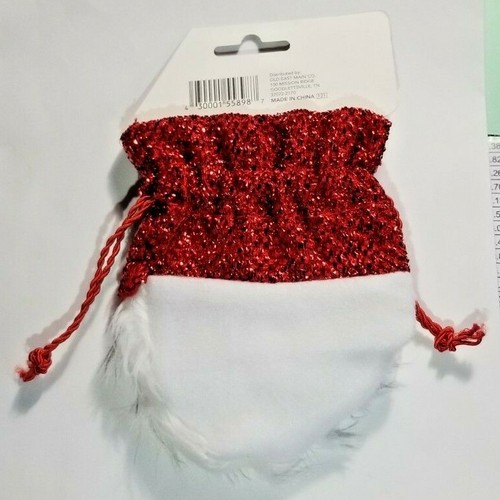 Glitzer Weihnachtsmann Neuheit Tasche Geschenk Leckereien Deko Kordelzug Urlaub Weihnachten  - Bild 2 von 2