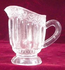 Toy Pitcher Hook Pattern Clear Glass EAPG 1880s Child's Antique