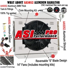 3 Row Radiator Shroud Fan Relay For 1955-57 Chevrolet Belair &Del Ray L6 Engines