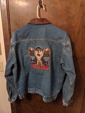 Vintage 1998 "Taz" Tasmanian Devil Looney Tunes Embroidered Jean Jacket