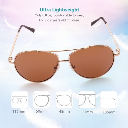 Aviator Sunglasses For Kids Boys Girls Baby Children Toddler Eye Glasses Case - Picture 19 of 53