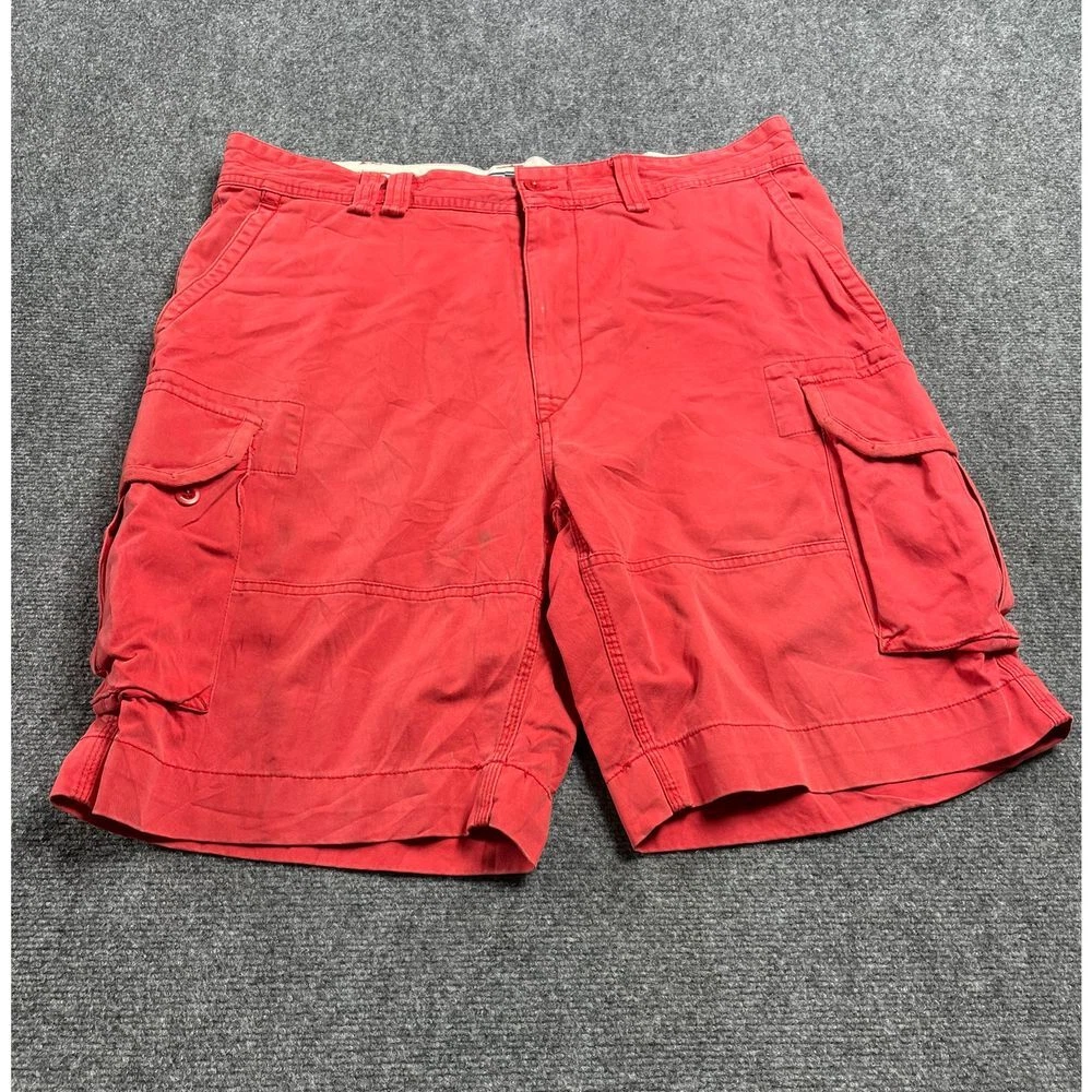 Men's Red Cargo Cotton Shorts Casual Outdoor Apparel Size 40