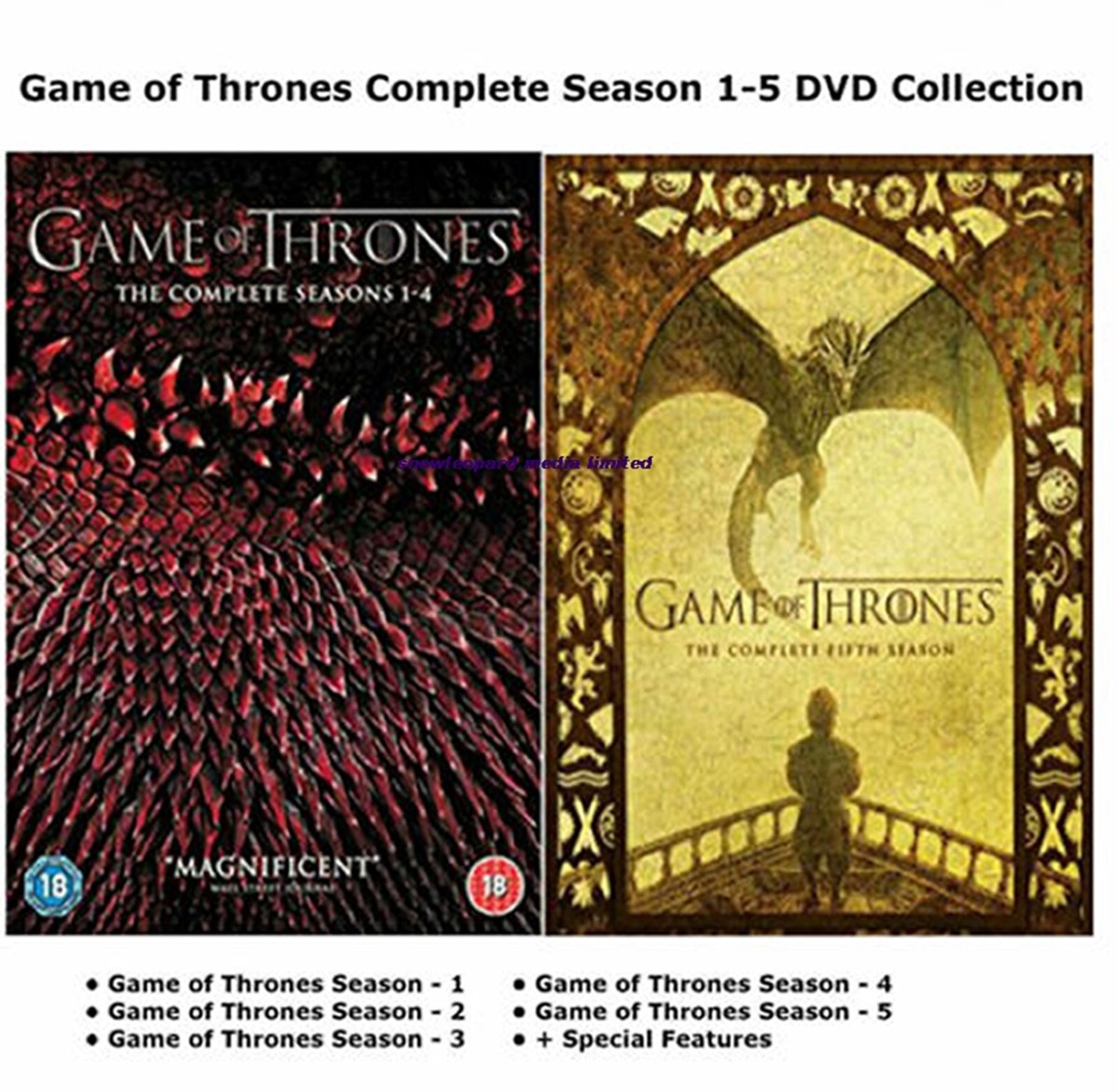 GAME OF THRONES COMPLETE COLLECTION 1-5 DVD All Seasons