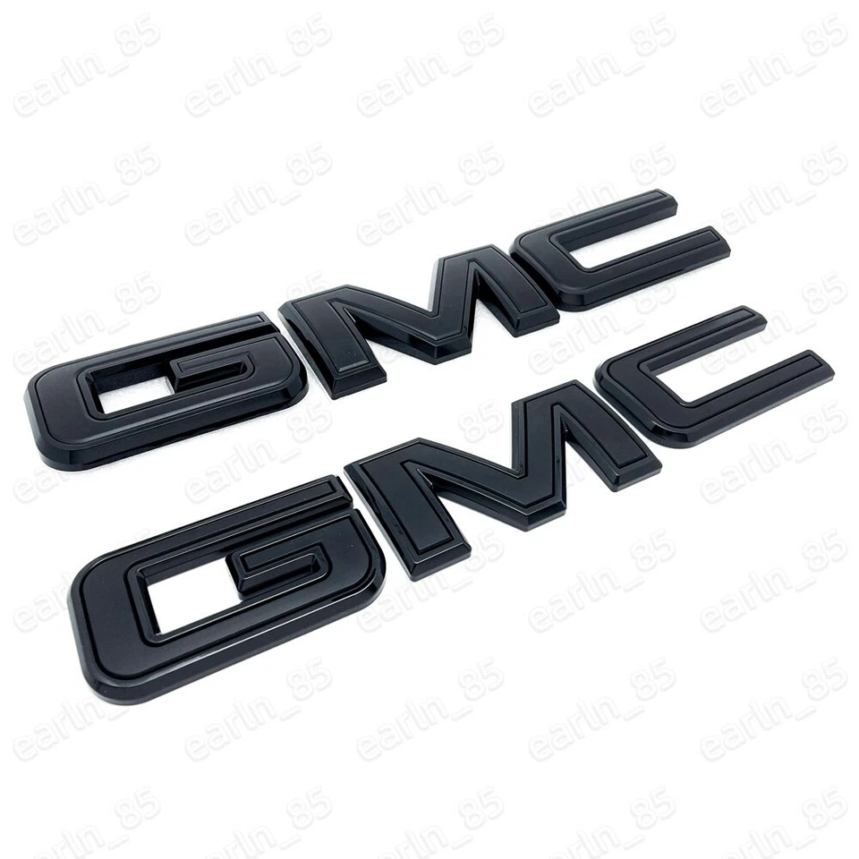 NEW Front & Rear Emblem Black kit For 2019 - 2025 GMC Sierra 1500 2500HD 3500HD - Image 3 of 4