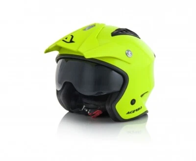 Casque de Moto Acerbis Jet ARIA Jaune 2 Trial Visière Interne TAILLE S - Photo 1/4