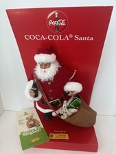 Steiff Coca-Cola Santa W/ Miniature Mohair Bear Gifts In Sack LIMITED EDITION