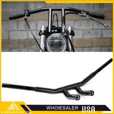 Universal Fat 1-1/4" T-Bars 8" Rise Handlebars Drag Bar For Harley Honda Custom 