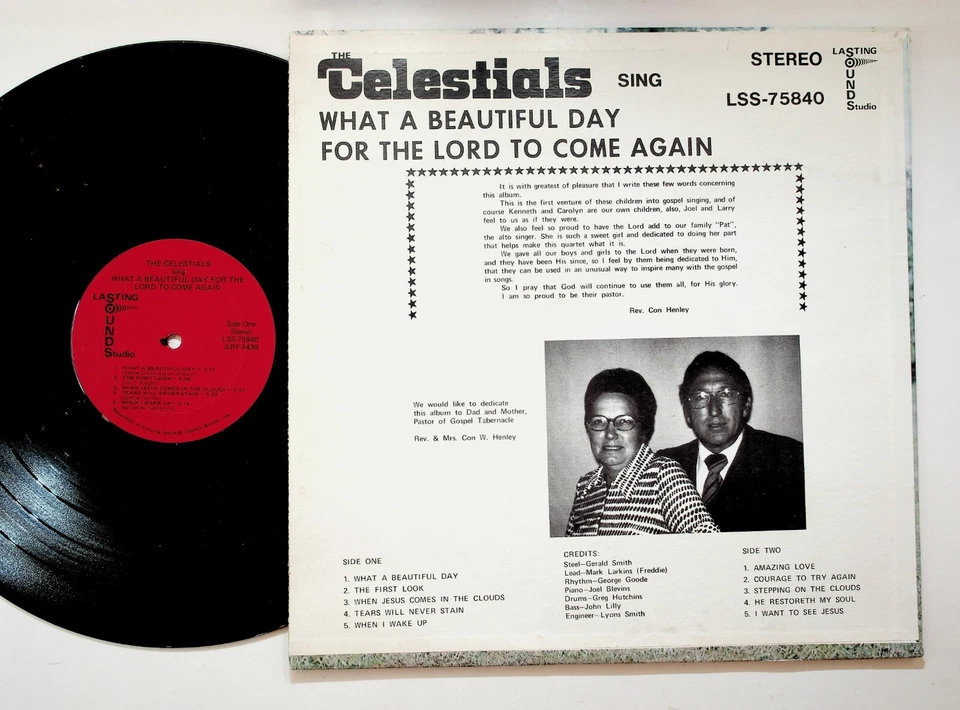 The Celestials LP What A Beautiful Day Gospel Vinyl Rare Lasting Sound LSS75840 Foto 2 de 2