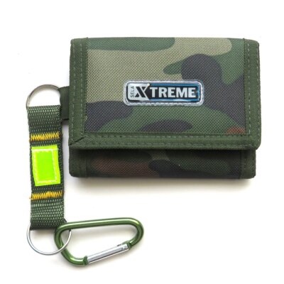 Jugendlicher Herrenportemonnaie mit Karabiner XTREME, Tarnmuster Grün