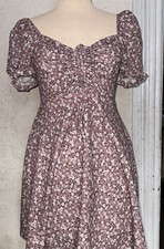 pink floral puff sleeve mini dress