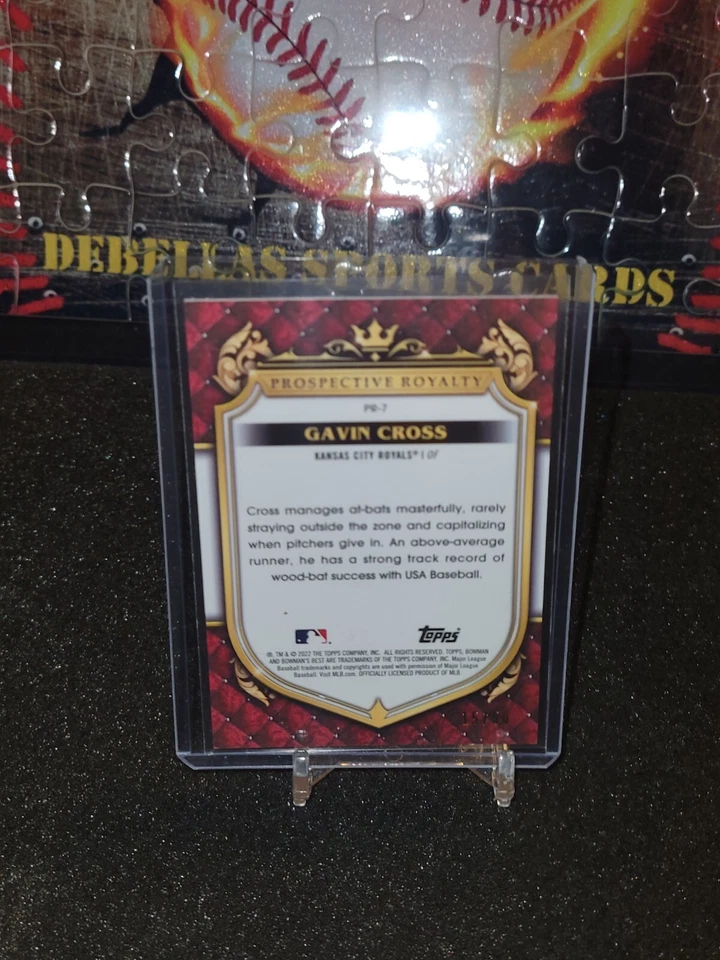 2022 Bowman's Best Prospective Royalty #PR-7 Gavin Cross  Royals 15/50 - Image 2 of 2