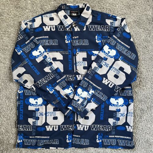 🔴 Wu-Wear Shirt Size 2XL Wu-Tang Button Up Rare Vintage Rza Gza - Afbeelding 1 van 12