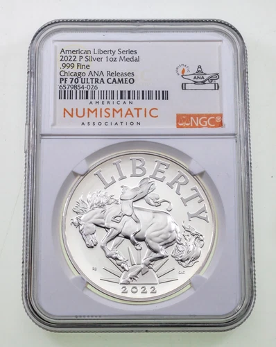 2022-P American Liberty Series Silver 1 Oz Medal Chicago ANA NGC PF70 Ult. Cameo