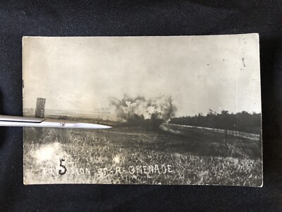 Antique WWI Expression of a Grenade Explosion Real Photo Postcard