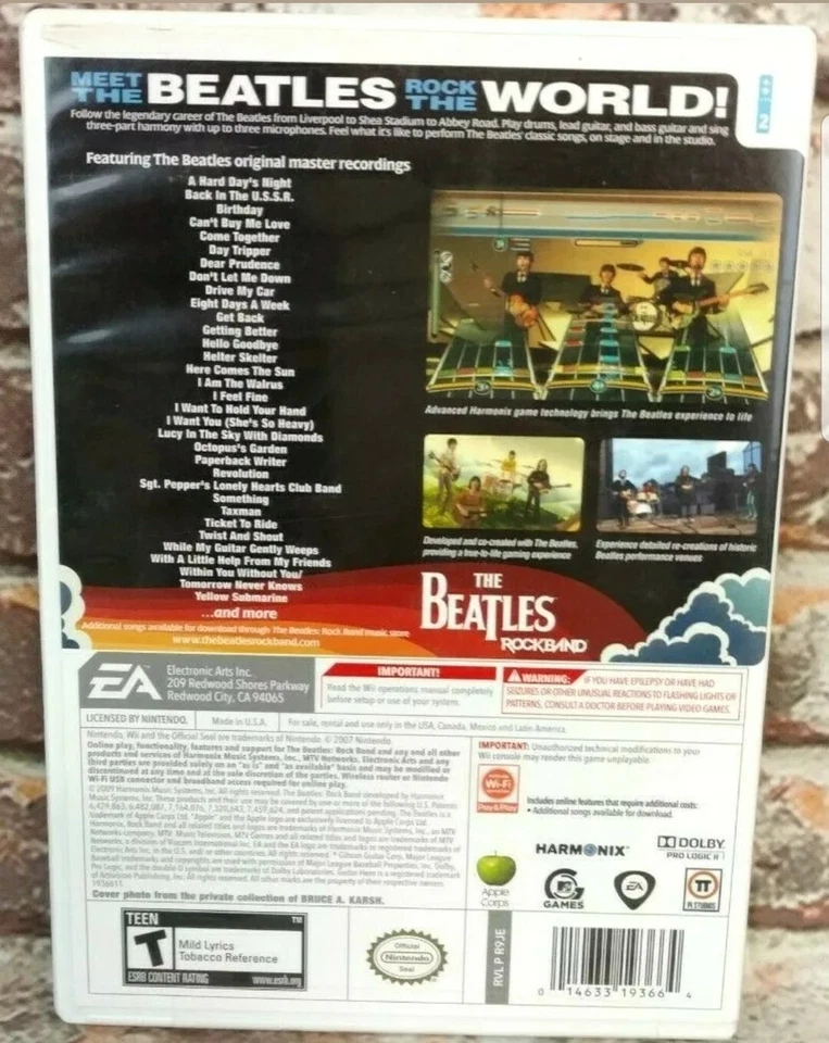 (3C-8303) The Beatles: Rock Band Nintendo Wii Video Game Complete Case Manual - Image 3 of 4