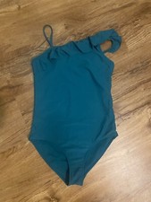 Girl's Abercrombie Kids Asymmetrical Ruffle One Piece Swimsuit 13/14 NWOT